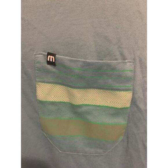 Travis Mathews Blue w/Pocket Golf Shirt Large Mens - Picture 4 of 6